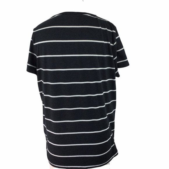 Polo Ralph Lauren Dark Gray/White Striped Tee, L - Picture 3 of 5
